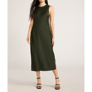Sleeveless Midi Dress in Olive Green